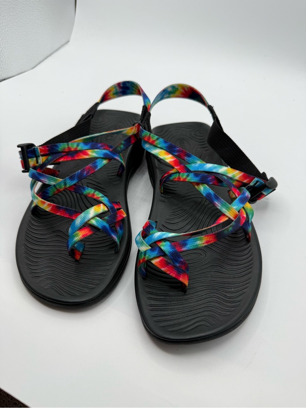 Chaco ZVOLV X2 Sandals Womens 9 Tye Dye Double Strap Toe Loop Hiking Water Shoes